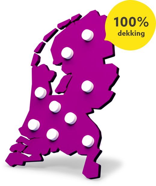 100% dekking in heel Nederland