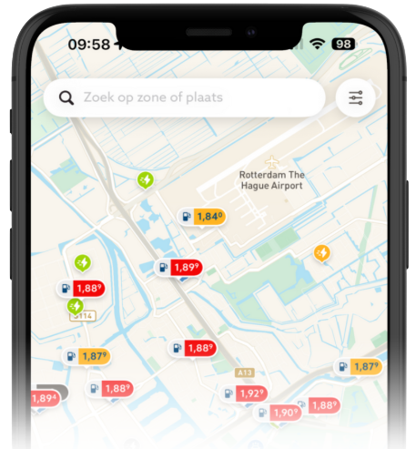 brandstofprijs op de kaart