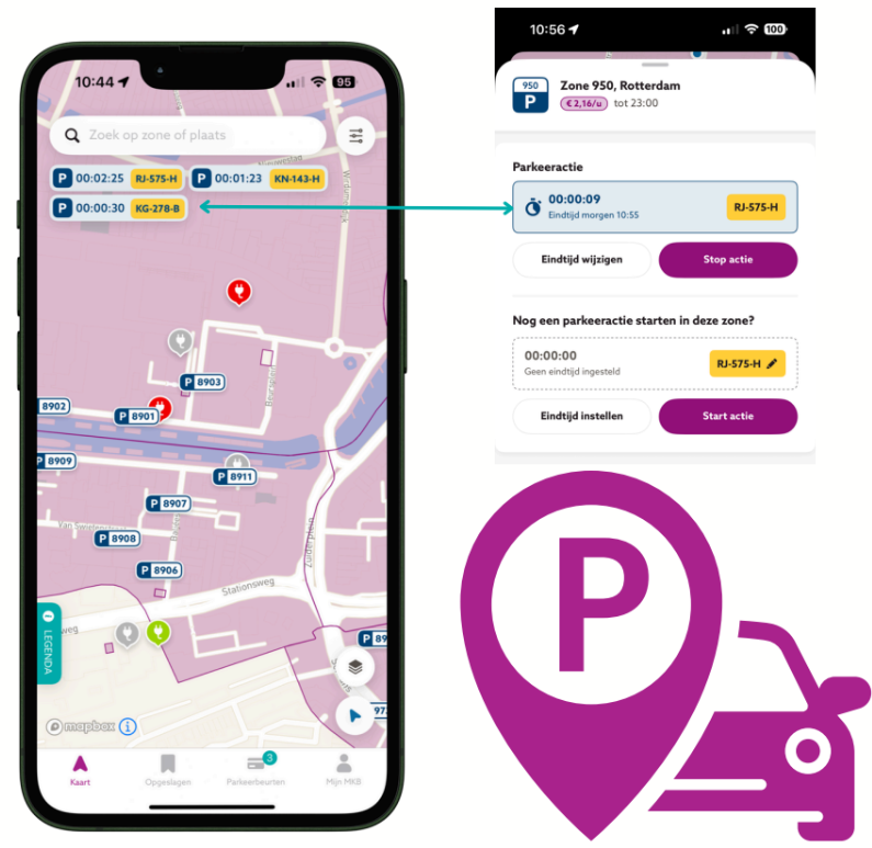 meerdere parkeerbeurten tegelijk